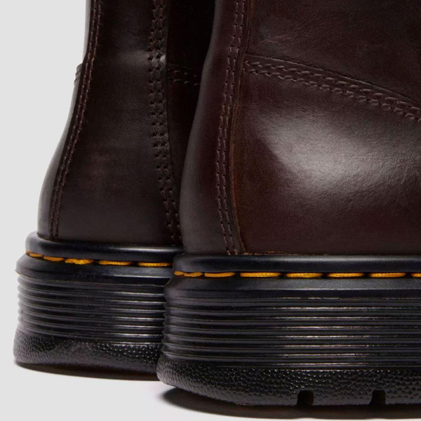 Brookline Dr Martens Mod Leather Chukka Boots in Crazy Horse Dark Brown Close Up 2