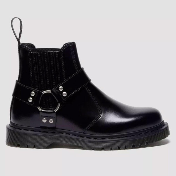Dr Martens 2976 Harness Analine Leather Chelsea Boots in Black Side Photo