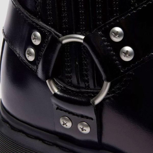 Dr Martens 2976 Harness Analine Leather Chelsea Boots in Black  Close Up 1