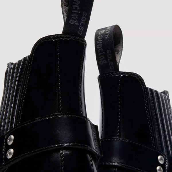 Dr Martens 2976 Harness Analine Leather Chelsea Boots in Black  Close Up 2