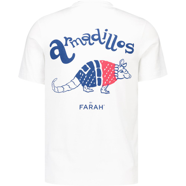 farah vintage mens southey retro 70s armadillos graphic print tshirt white
