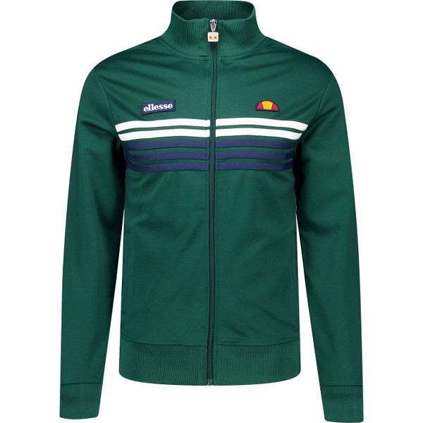 ellesse mens vicenza retro 90s chest stripe zip track track green