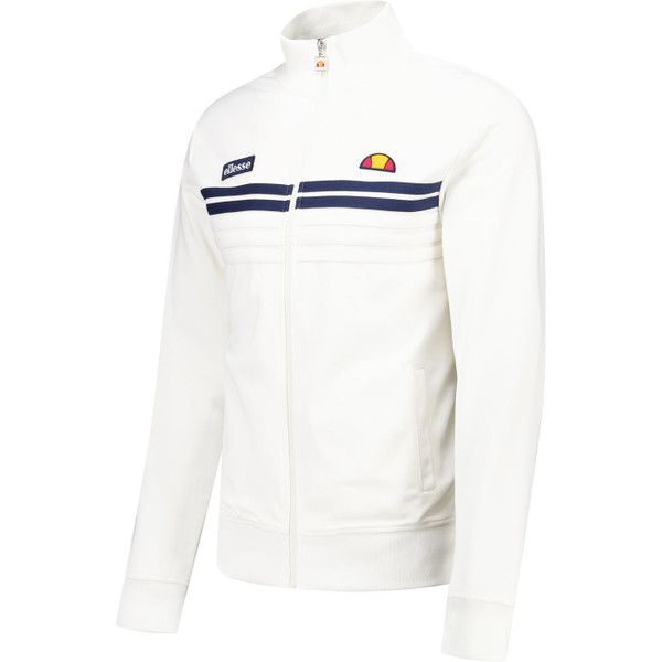 ellesse mens vicenza retro 90s chest stripe zip track track off white