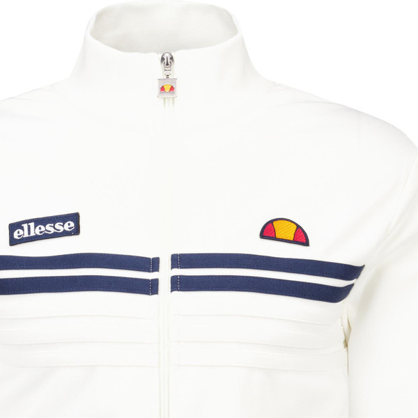 ellesse mens vicenza retro 90s chest stripe zip track track off white