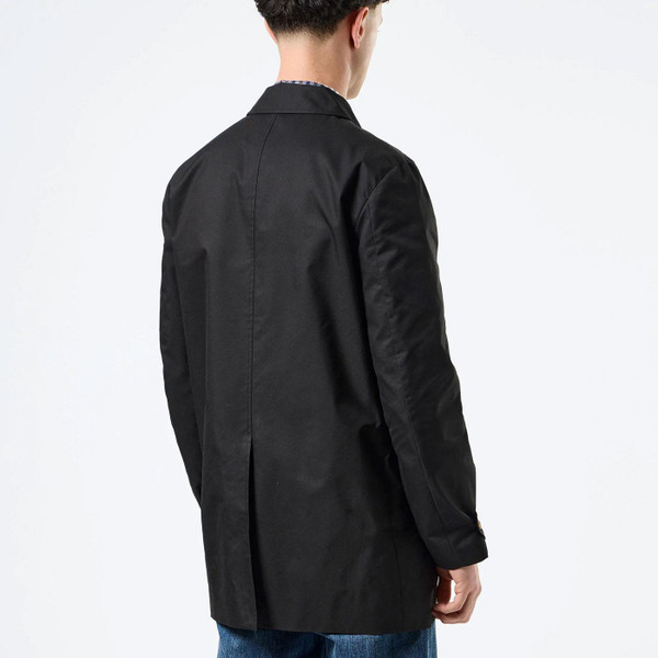 Weekend Offender Whitehouse Mod Check Trim Mac Jacket in Black Back Photo