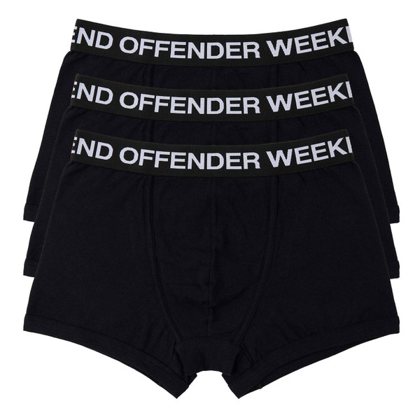 Weekend Offender 3 Pack Boxer Shorts in Black WOSBO01 