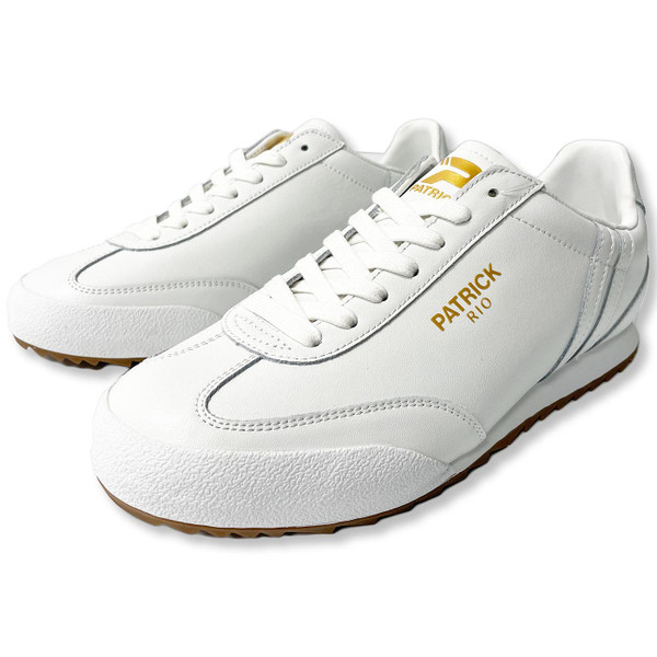 Patrick Rio Retro 80s Casuals Terrace Trainers in White Front Photo