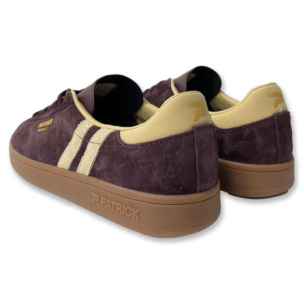 Patrick Monaco Retro 1980s Suede Trainers in Dark Brown Back Photo