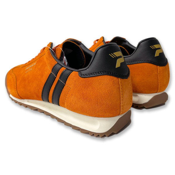 Patrick Dijon Runner Trainers in Retro 1980s Orange and Black Suede Back Photo