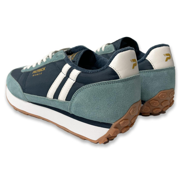 Patrick Monza Retro 80s Running Trainers in Light Blue Back Photo