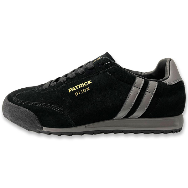 Patrick Dijon Retro 80s Suede Terrace Trainers in Black and Charcoal