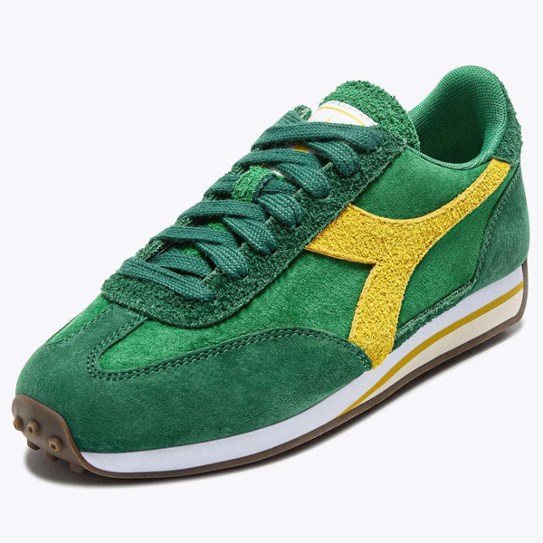 Diadora Rally Hairy Suede Men's Retro 1980s Trainers in Eden Green