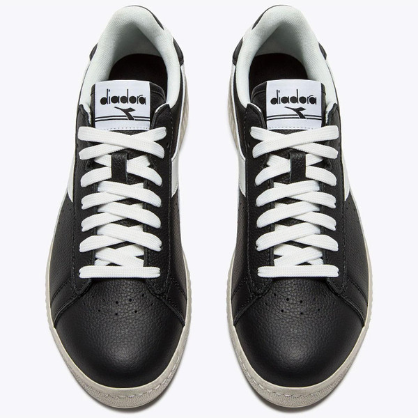 Diadora Game L Low Waxed Men's Retro Trainers in Black and White Photo from Above