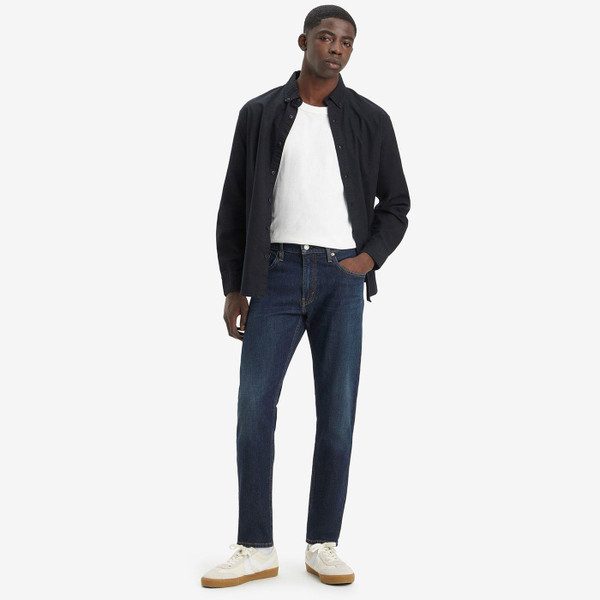 Levi's 512 Slim Taper Jeans in Good Reasons Mid Blue Model Photo Levi's 512 Slim Taper Jeans in Good Reasons Mid Blue Model Photo