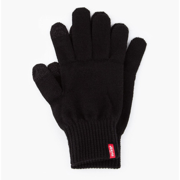 Levi's Red Tab Rib Cuff Touch Screen Gloves in Caviar