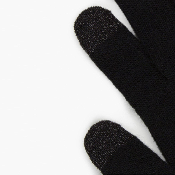 Levi's Red Tab Rib Cuff Touch Screen Gloves in Caviar Close Up