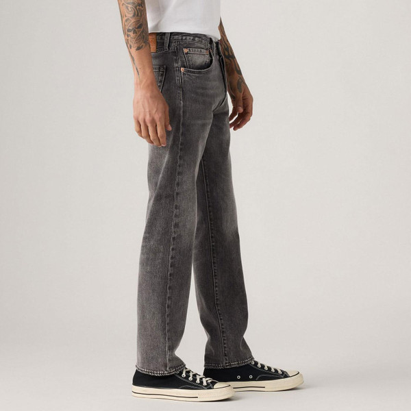 Levi's 501 Original Straight Denim Jeans in Grey Madison Zone Denim Model Photo Side