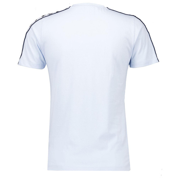 Kappa Banda Umari Retro 90s Taped Sleeve T-shirt in Azure Blue Back Photo