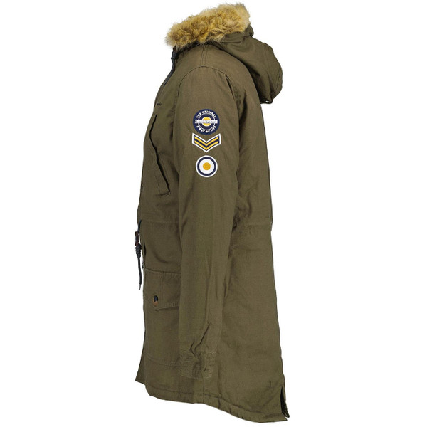 Side view of Lambretta Sherpa Lined Mod Fishtail Parka Coat