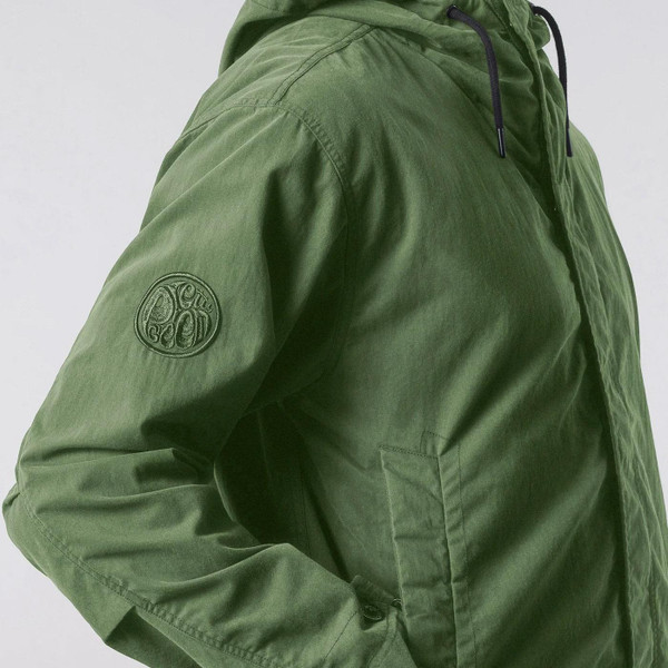 Pretty Green Feltham Mod Paisley Lined Parka Jacket in Khaki G25Q3MUOUT116 Model Photo Close Up Pretty Green Feltham Mod Paisley Lined Parka Jacket in Khaki G25Q3MUOUT116 Model Photo Close Up