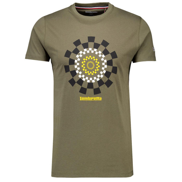 Lambretta Track Mod Target Print T-shirt in Khaki SS5018