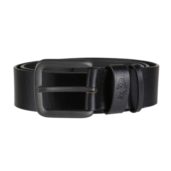 luke summit logo embossed leather belt black