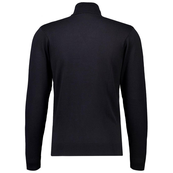 Gabicci Vintage Ricardo Retro Knitted Roll Neck Jumper in Black Back View