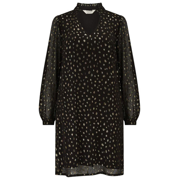 Mannequin photo of Sugarhill Brighton Chantelle Georgette Spotty Party Dress in Black D1351