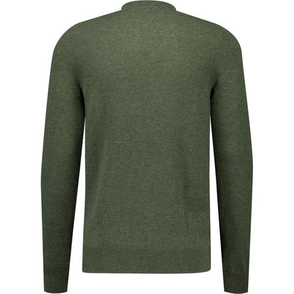 lyle and scott mens lambswool blend plain crew neck jumper deep marl green