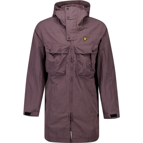 Lyle & Scott Mens water resistant hooded Guard Parka Jacket in Espresso Brown