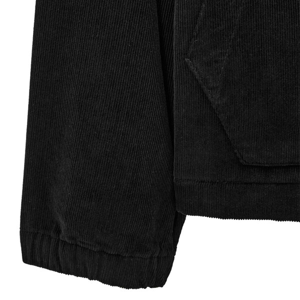 Sleeve cuff on Weekend Offender Croft Zip Through Cord Overshirt in Black OS3A13
