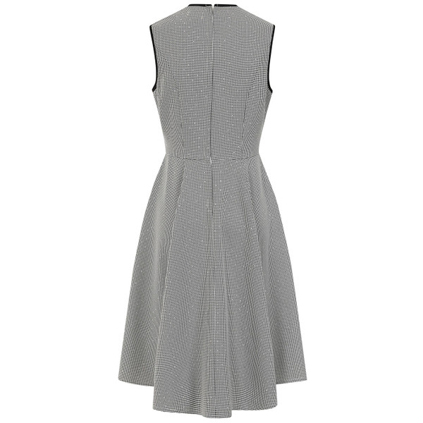 Reverse of Banned Apparel Edith Houndtooth Flared 50s Dress in Black/white DR17067