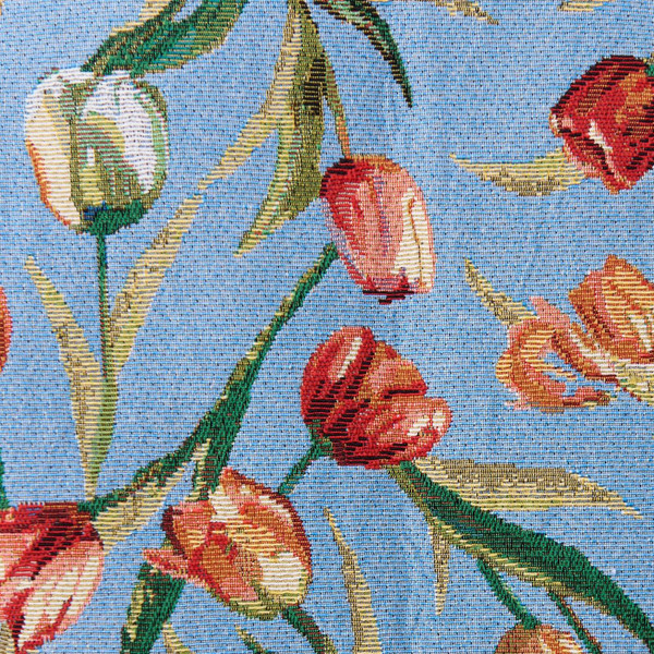 Louche London Salut Vintage 1960s Tulip Jacquard Short Jacket in Blue