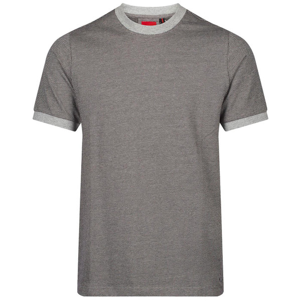 Luke Albaicin Men's Retro Herringbone T-shirt in Black and Grey