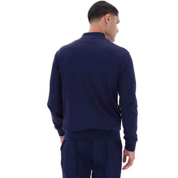 Fila Vintage Emilio Retro 80s Taped Trim Track Jacket in Navy Pictured from back