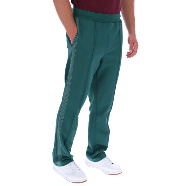 Fila Vintage Tavis Retro 80s Stripe Jogging Bottoms in Rainforest Side view