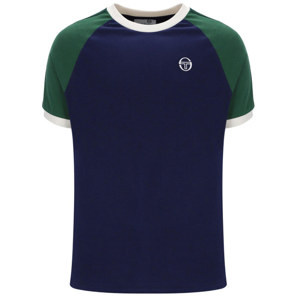 Sergio Tacchini Hadow Raglan Sleeve Ringer T-shirt in Maritime Blue