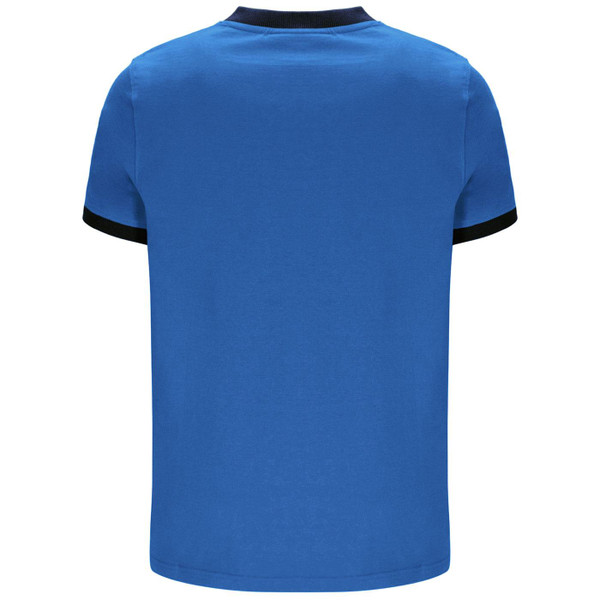 Sergio Tacchini Master Retro 80s Stripe T-shirt in Directoire Blue pictured from back