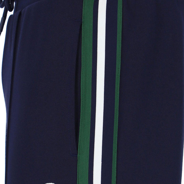 Sergio Tacchini Renshaw Retro 80s Stripe Track Pants in Maritime Blue close up on side stripes