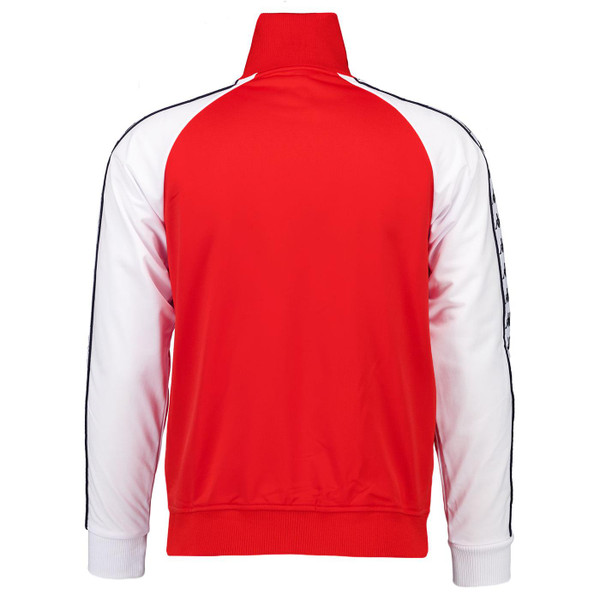 Kappa Banda Ulrich Retro 1980s Raglan Sleeve Funnel Neck Track Jacket in Red pictured from back