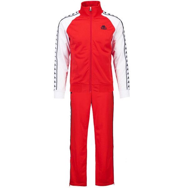Kappa Banda Ulrich Retro 1980s Taped Trim Tracksuit in Red