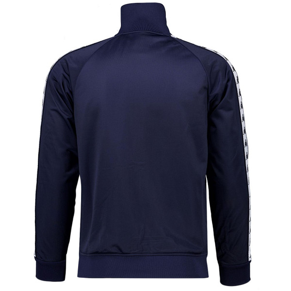 Kappa Banda Lyman Retro 80s Funnel Neck Track Top in Dark Blue Pictured from back
