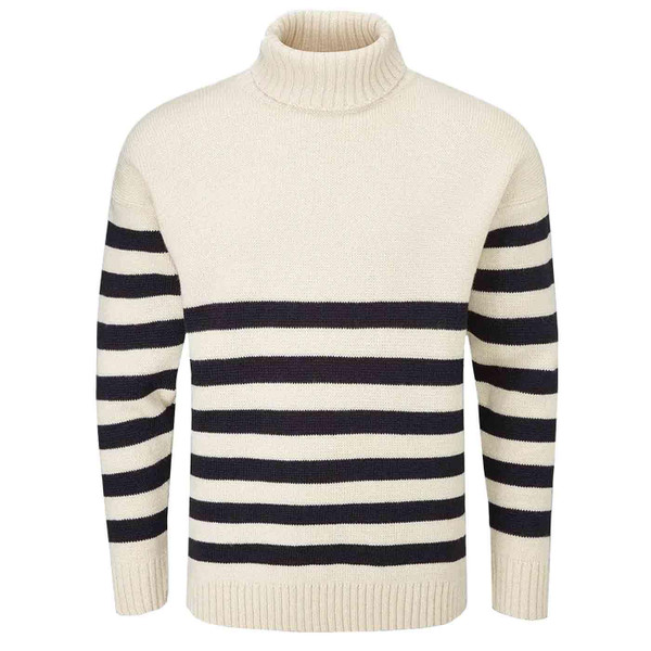 Gloverall Breton Stripe Submariner Jumper in Ecru and Navy MK5088
