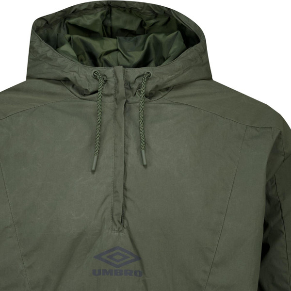 umbro mens waxed cagoule over head quarter zip lightweight jacket dark green