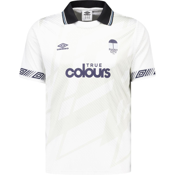 umbro mens retro taped v neck football tshirt brilliant white