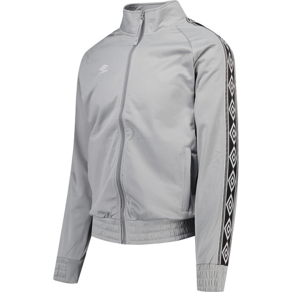 umbro mens arm tape funnel neck full zip track top ultimate grey