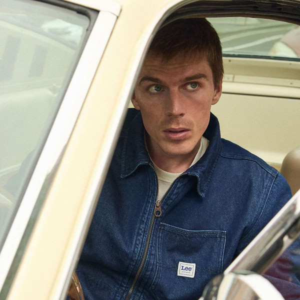 Lee 91W Lined Workwear Blue Denim Jacket Save It Worn by Model Lifestyle Image 3 Lee 91W Lined Workwear Blue Denim Jacket Save It Worn by Model Lifestyle Image 3