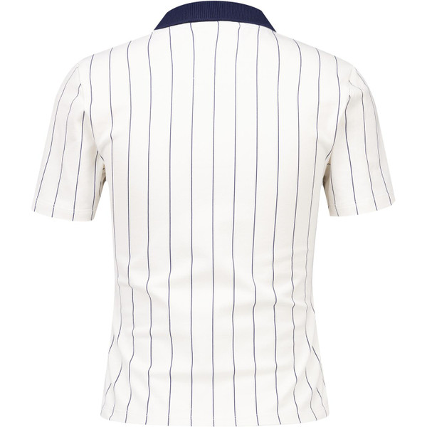 Fila Vintage Women's Bai Pinstripe Tennis Polo T-Shirt in Gardenia White
