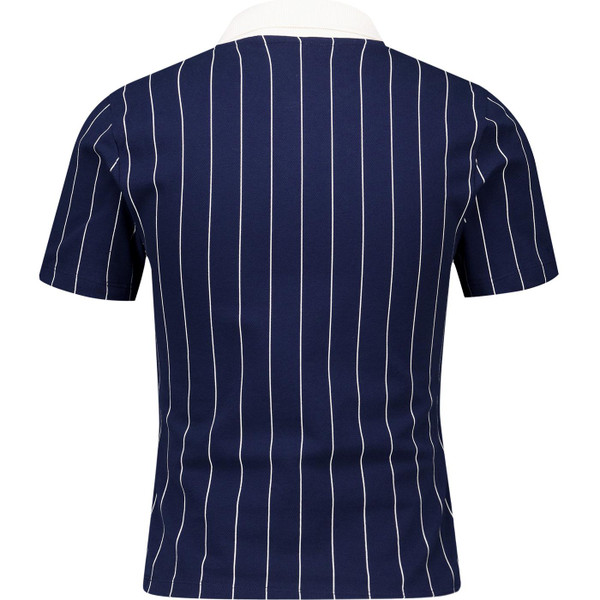 Fila Vintage Women's Bai Pinstripe Tennis Polo T-Shirt in Navy