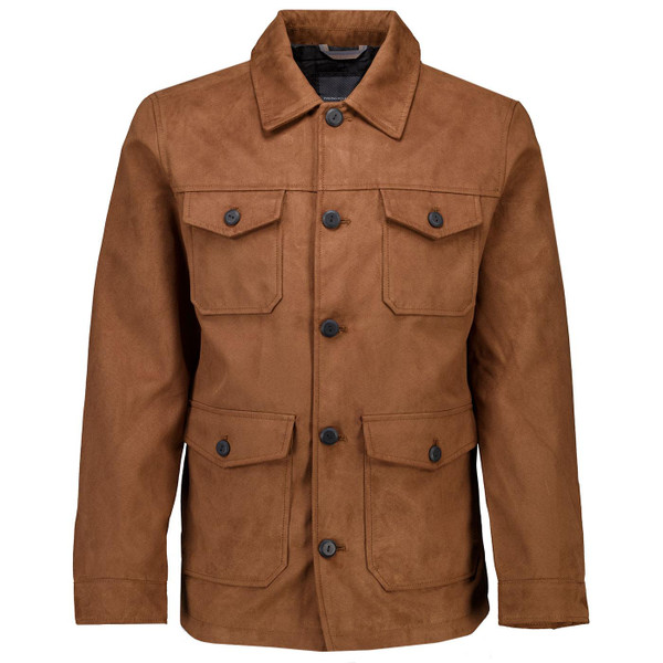 French Connection Men's Faux Suede 4 Pocket Jacket in Mocha Brown	